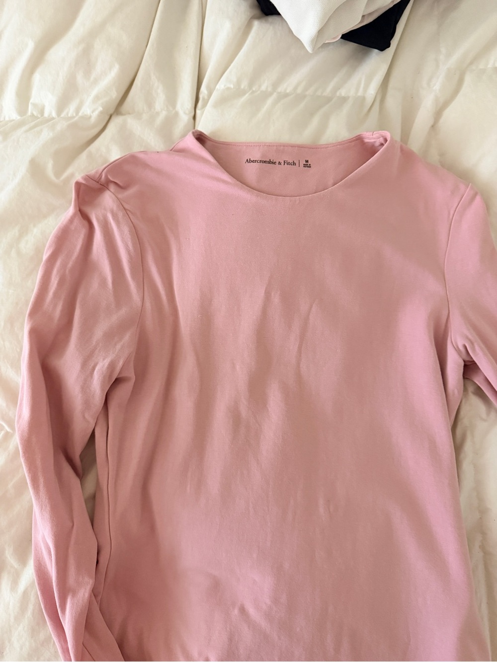 Abercrombie & Fitch Double-Lined Long-Sleeve Baby Tee Pink